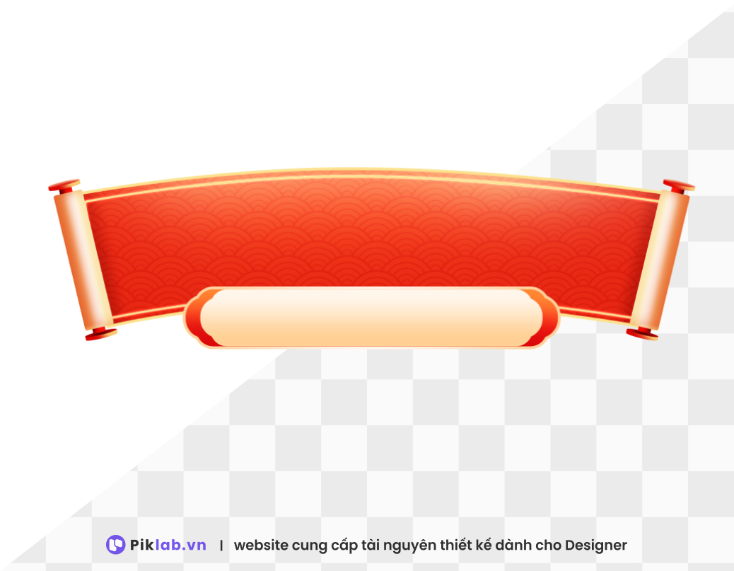 Design resource traditional red orange title frame happy new year tet holiday isolated on transparent PNG tết